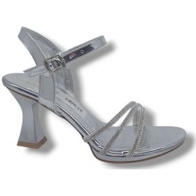 Resim Zerhan Vm411 Kadın Gri Pırıltılı Topuklu Abiye Ayakkabı Gri 