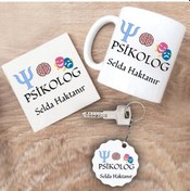 Resim Psikolog Hediye Seti Kupa Bardak+Altlık+Anahtarlık 