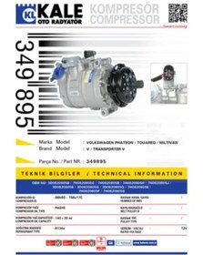 Resim KALE RADYATÖR KLIMA KOMPRESORU VOLKSWAGEN PHAETON TOUAREG MULTIVAN V TRANSPORTER V T5 2.5TDI 03 
