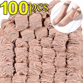 Resim Kadınlar için 60 adet ultra ince naylon çorap - Esnek, kristal bahar çorapları, hafif kahverengi, dokuma kumaş, elde yıkanabilir, yaz giyimi, moda ayakkabılar | Hafif kahverengi çoraplar | Dokuma desen 