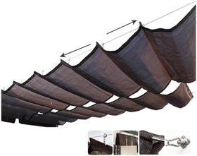 Resim Gölge Bezi, Geri Çekilebilir Su Geçirmez Dalga Tente Örtüsü, Kayma Halatı Geri Çekilebilir Su Geçirmez Gölge Yelken, U Şekli Yedek Pergola Tente, Bahçeler, Verandalar, Güverteler ve Gazebos için 