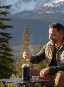 Resim campout Kaşıklı yemek termosu okul iş seyahat kamp çelik mama yemek termos kılıflı askılıklı 316 çelik 600ml 