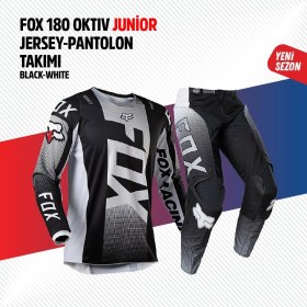 Resim Fox Siyah Beyaz Çocuk Jersey Pantolon Takımı 