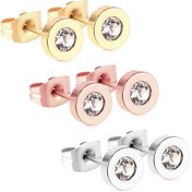 Resim Luxusteel 3 Çift Paslanmaz Çelik Top Küpe Kulak Kıkırdak Piercing Seti Titanyum Kaplama 