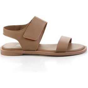 Resim Taba Hakiki Deri Kadın Sandalet K05666030603 Taba 