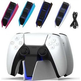 Resim Bosphorusboutique Siyah Ps5 Gamepad Şarj İstasyonu Honcam Çift Slotlu Şarj Cihazı Oyun Kumandası Dock Aksesuarı 