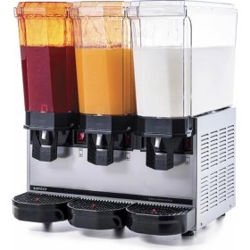 Resim SAMIXIR Klasik Triple, 2 Fıskiyeli, 1 Karıştırıcılı Soğuk İçecek Dispenseri 20+20+20 Litre Inox 