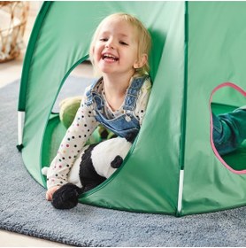 Resim IKEA Çocuk Oyun Çadırı Yeşil Renk 98x80 cm Çadır Oyun Evi 