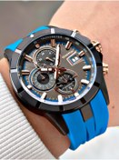 Resim Quantum Fonksiyonlu Mavi Renk 10 Atm Su Geçirmez Silikon Kordon Çelik Kasa Erkek Kol Saati 893.065MR 