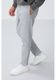 Resim Tommy Life Gri Yüzeyi Dokulu Standart Fit Erkek Eşofman Alt - 82155 