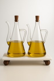 Resim Dia İbrik Yağdanlık Seti Mermer Top Ayaklı Standlı Çok Amaçlı Servis Seti 