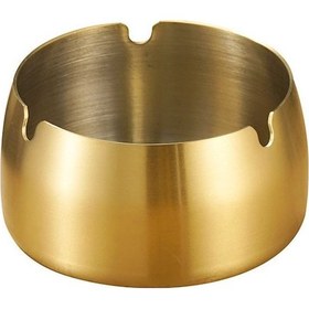 Resim Çelik Gold 8 Cm Derin Kafe Restaurant Lokanta Yuvarlak Kül Tablası Küllük Mt173s 