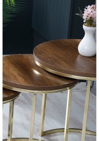 Resim Faymend 3lü Lüx C Zigon Sehpa Gold Barok Gold Barok 