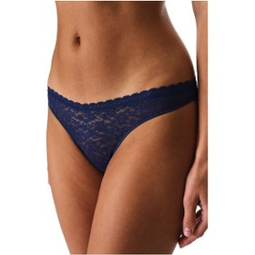 Resim Penti Lacivert Easy Lace Dantel V Model Brazilian Külot 