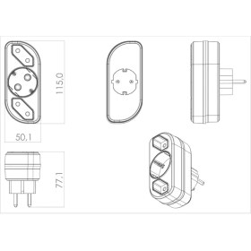 Resim Fetih 3lü Grup Çok Amaçlı Golyat Priz Fiş 1 Adet 
