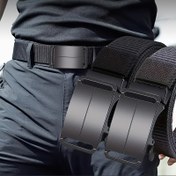 Resim 1 Adet Erkek Otomatik Tokalı Kemer - Kot Pantolonlar İçin Kabartmalı Detaylı Spor Siyah Kanvas Kemer, Dış Mekan & Spor Salonu Antrenmanları için - Dayanıklı Ayarlanabilir Bel Bandı, Her Bedene Uygun, Aktif Giyim Aksesuarı 