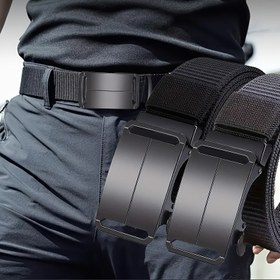 Resim 1 Adet Erkek Otomatik Tokalı Kemer - Kot Pantolonlar İçin Kabartmalı Detaylı Spor Siyah Kanvas Kemer, Dış Mekan & Spor Salonu Antrenmanları için - Dayanıklı Ayarlanabilir Bel Bandı, Her Bedene Uygun, Aktif Giyim Aksesuarı 