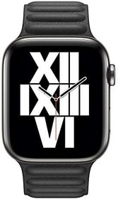 Resim Microsonic Apple Watch Series 8 41mm için Kordon Leather Link Band Siyah [Watch Series 8 41mm ile Uyumlu Kordon - Siyah] 
