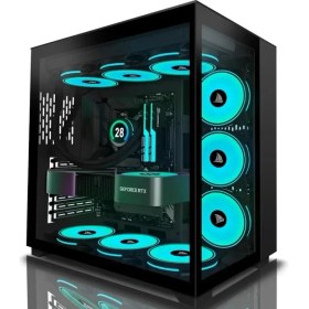 Resim Amanson Atx Mid Tower Çift Temperli Camlı Oyun Bilgisayarı Kasası H9 