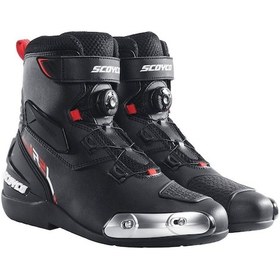 Resim Motosiklet Racing Bot Atop Bağcık Sistemi Deri İtalyan Tasarım Çelik Koruma Touring Motor Botu 