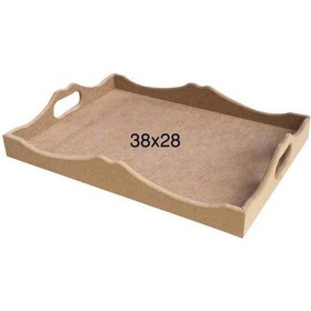 Resim Ahşap Kulplu Tepsi 38X28Cm T716 