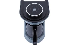 Resim Köpüklü ve Şık Gri Kahve Makinesi, Pratik Kullanım ve Kaliteli Performans 