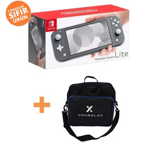 Resim Nintendo EPD N Switch Lite Gri Oyun Konsolu ConsoleX Taşıma Çantası Hediyeli 