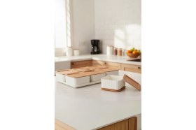 Resim Atbyhome Valverdi - 6'lı 13 Parça Plastik Kahvaltılık Kahvaltı Seti Sunum Seti Bambu Görünüm 