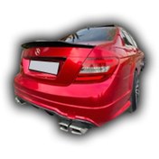 Resim Mercedes W204 Uyumlu Yüksek Spoiler Boyalı Fiber 