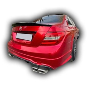 Resim Mercedes W204 Uyumlu Yüksek Spoiler Boyalı Fiber 