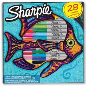 Resim Sharpie Markör Permanent Fine 28 Li Balık 2061125 