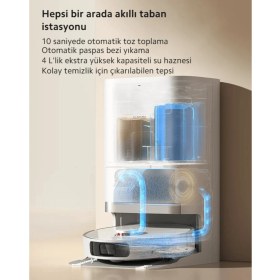 Resim Xiaomi X20+ Robot Süpürge ve Mob Beyaz-Ultrasonik Halı Tanıma ve Yüksek Emiş Gücü Otomatik Paspas Temizleme 