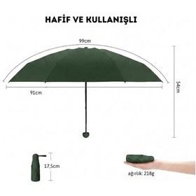 Resim Bosile Özel Kılıflı Yeşil Renk Şemsiye Kapsül Şemsiye 