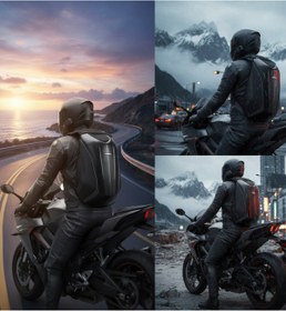 Resim atcproductive Premium Karbon Seri Aerodinamik Hardshell Motosiklet Sırt Çantası 