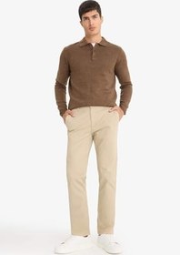 Resim DeFacto Regular Fit Normal Kesim Yazlık Düz Paça Chino Kanvas Pantolon 