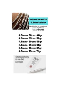 Resim 4.5mm Italyan Kancalı Kral Model 925 Ayar Gümüş Erkek Kolye Zincir 240079804 