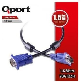 Resim Qport Q-Vga1.5 15 Pin Filtreli Vga Kablo 1.5Mt 