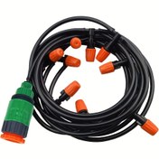 Resim Otomatik Bahçe Sulama Seti, 4/7 Sis Nozulları ile 5-20M PE Hortum, Üniversal Bağlantı Parçası, Plastik Sisleme Bitki Sulama Sistemi, Elektrik Gerektirmez, Avrupa ve Amerikan Diş Standardı 