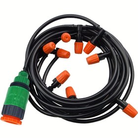 Resim Otomatik Bahçe Sulama Seti, 4/7 Sis Nozulları ile 5-20M PE Hortum, Üniversal Bağlantı Parçası, Plastik Sisleme Bitki Sulama Sistemi, Elektrik Gerektirmez, Avrupa ve Amerikan Diş Standardı 