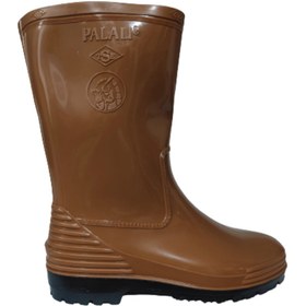 Resim PALALI Palalı Unisex Açık Kahve Siyah Taban Kısa Yağmur Çizmesi 