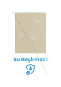 Resim Bej Çizgili Özel Dikim Lüks Branda Balkon Perdesi Bej 