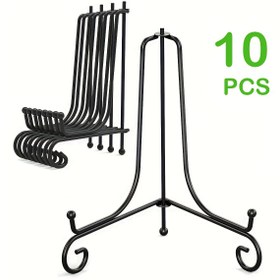 Resim Klasik Metal Tabak Standları Sergileme için - Resimler, Çerçeveler, Dekoratif Plakalar ve Sanat için Siyah Demir Şövale Tabak Tutucu - Dayanıklı Metal Yapı 