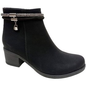 Resim Fix 9303 Yağlı Deri Trend Fashion Fermuarlı Kadın Bot Siyah 