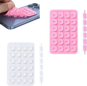 Resim Vakumlu Silikon Telefon Tutucu, Telefon Vantuz, Telefon Ayna Tutucu, Duş, Tiktik video çekim tutucu (Pembe, Çift Taraflı Vakum) 
