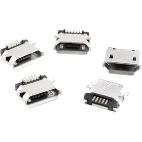 Resim Koodmax-Micro Mikro Usb 5 Pin B Tipi Dişi Şase Konnektör Lehim Tipi 10'Lu 