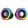 Resim Mikado MD-176, 6W, 1+1, Masaüstü, RGB Aydınlatma, USB, Siyah Kasa, Speaker 