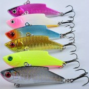 Resim 1 Adet VIB Crankbait Balık Yemi, 5.89cm Batan Sert Yem - Levrek ve Turna için Dayanıklı ABS Plastik, 6 Canlı Renk (Pembe, Beyaz, Mor, Mavi, Altın, Yeşil) ile 3 Üçlü Kancalı & Ağırlıklar Derin Su ve Yüzey Balıkçılığı İçin, Gerçekçi Balık Taklidi, Dokulu Pul Tasarım 