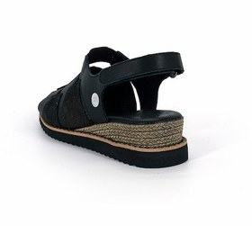 Resim Mammamia D26ys-5035 Kadın Hakiki Deri Günlük Casual Sandalet Siyah 