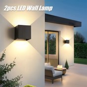 Resim 2 Adet LED 6W Dış Mekan Duvar Lambası AC85-265V Oturma Odası Yatak Odası Veranda Bahçe İç ve Dış Dekoratif Lamba 