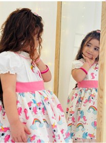 Resim H L Y Karol Tasarım Unicorn Vintage Kız Bebek Elbisesi,doğum Günü,fotoğraf Çekim Elbise,0-12 Yaş Uygun Pembe 